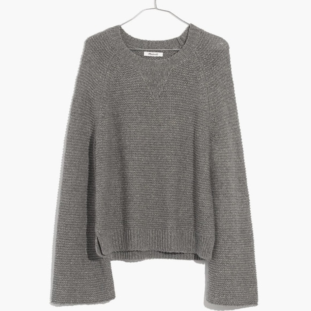 Madewell Wide Sleeve Pullover Sweater Alpaca Grey Size XXS